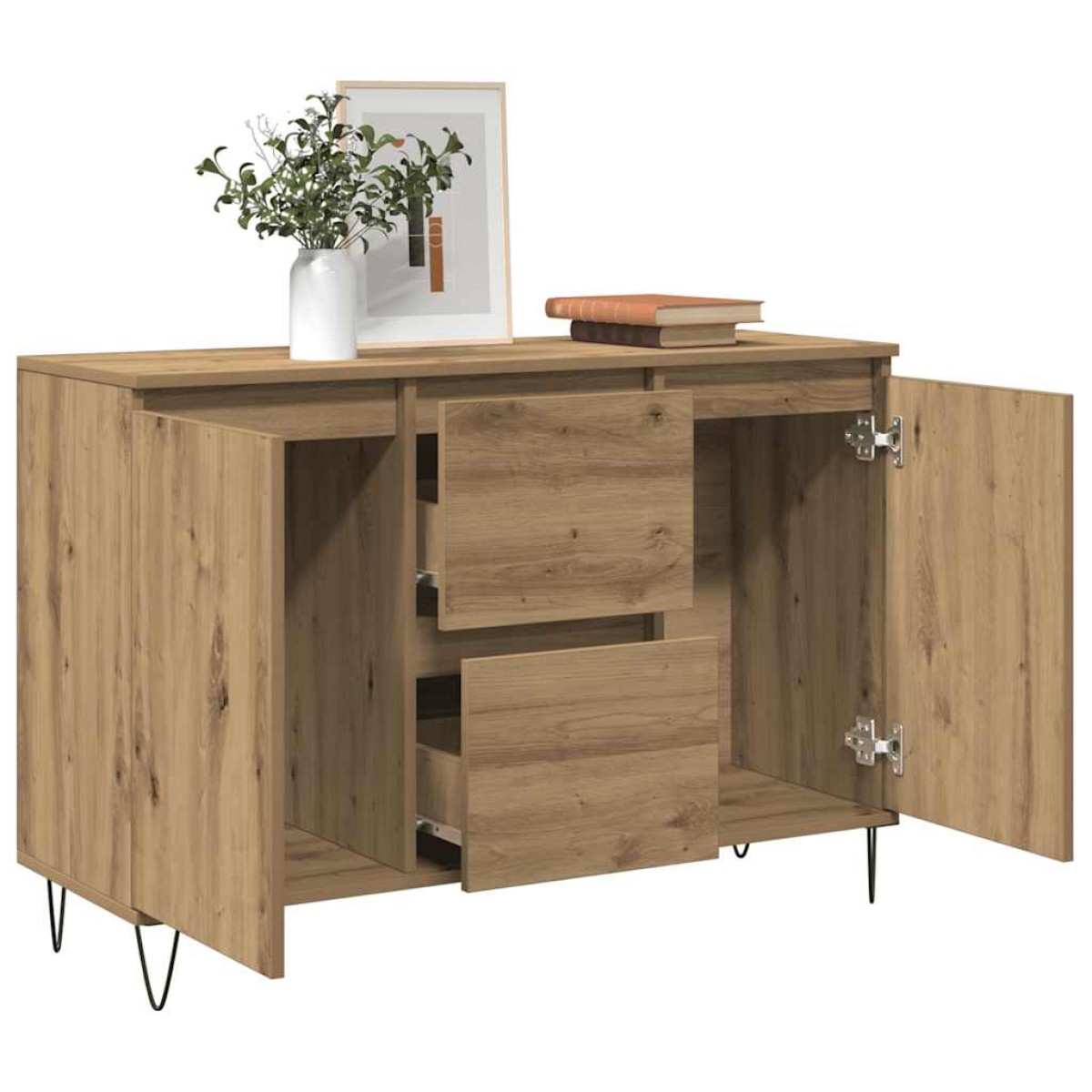 vidaXL Μπουφές Δρυς τεχνίτης 101,5 x 35 x 70 εκ. από Επεξεργασμένο Ξύλο