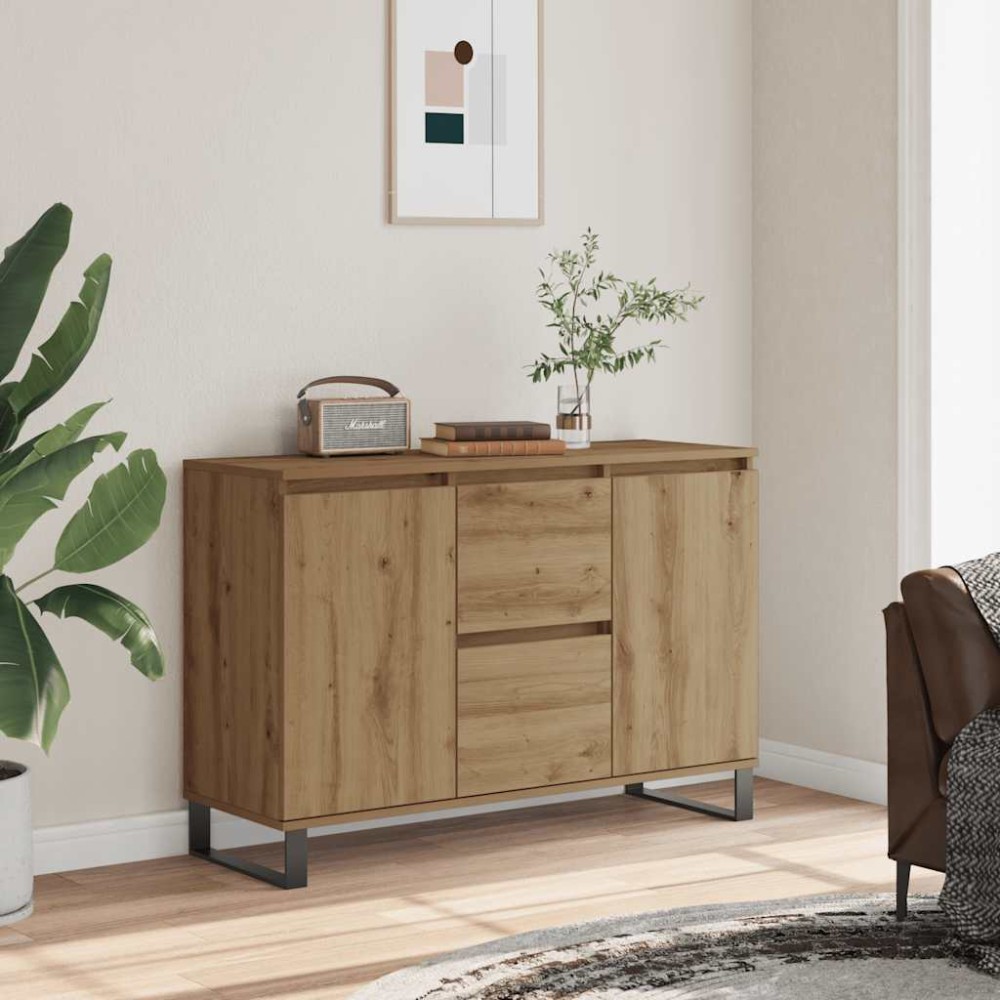 vidaXL Μπουφές Δρυς τεχνίτης 101,5 x 35 x 70 εκ. από Επεξεργασμένο Ξύλο