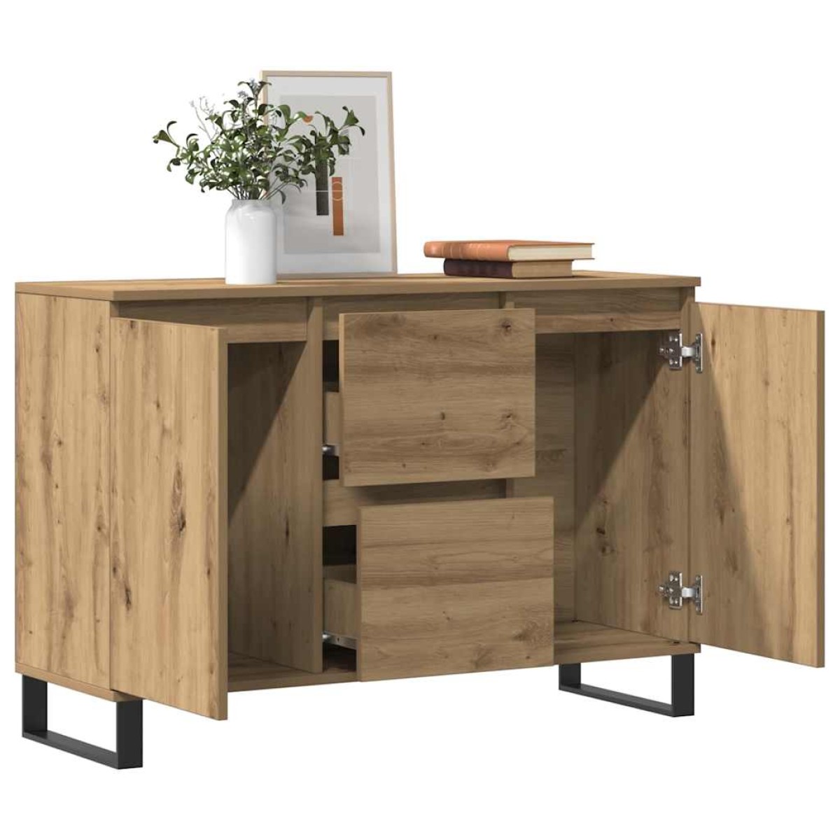 vidaXL Μπουφές Δρυς τεχνίτης 101,5 x 35 x 70 εκ. από Επεξεργασμένο Ξύλο