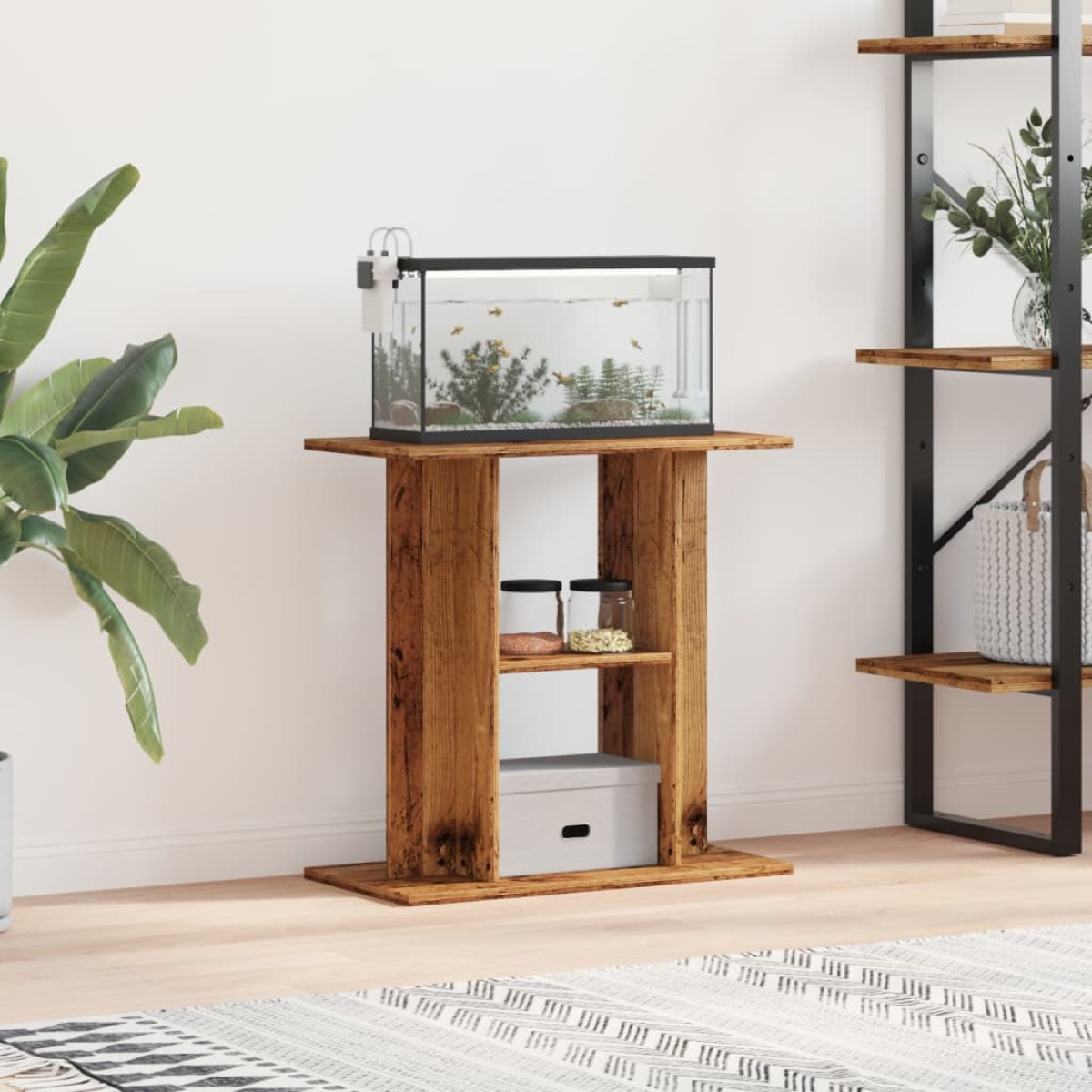 vidaXL Βάση Ενυδρείου από Παλιό Ξύλο 60x30x60 εκ. από Τεχνητό Ξύλο