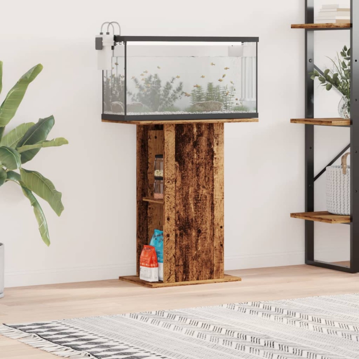 vidaXL Βάση Ενυδρείου Όψη Παλαιού Ξύλου 36x60,5x72,5 εκ. Επεξ. Ξύλο