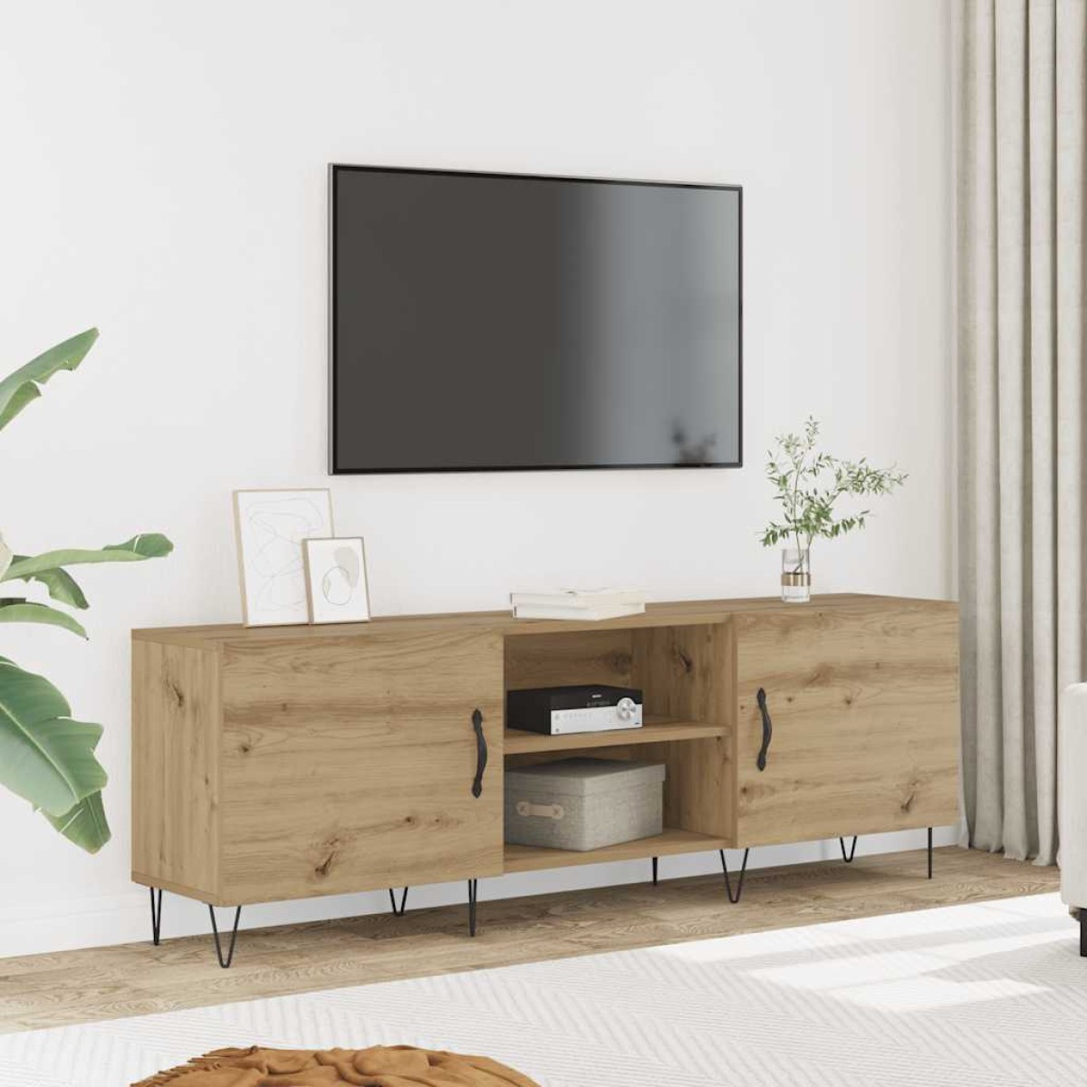 vidaXL Έπιπλο Τηλεόρασης Δρυς τεχνίτης 150x30x50 εκ. Επεξ. Ξύλο