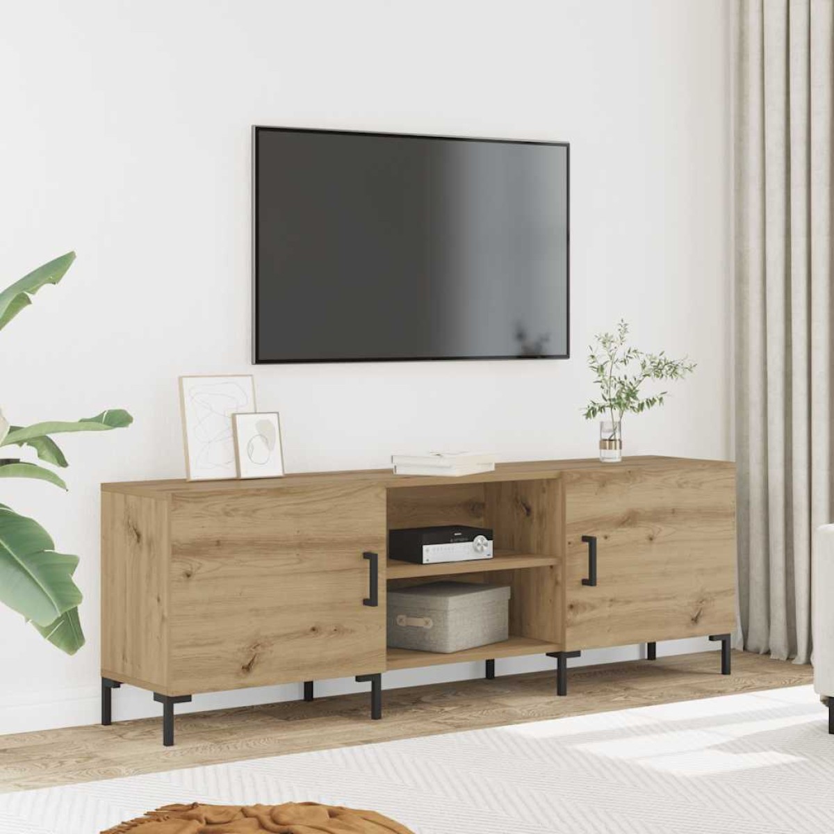 vidaXL Έπιπλο Τηλεόρασης Δρυς τεχνίτης 150x30x50 εκ. Επεξ. Ξύλο