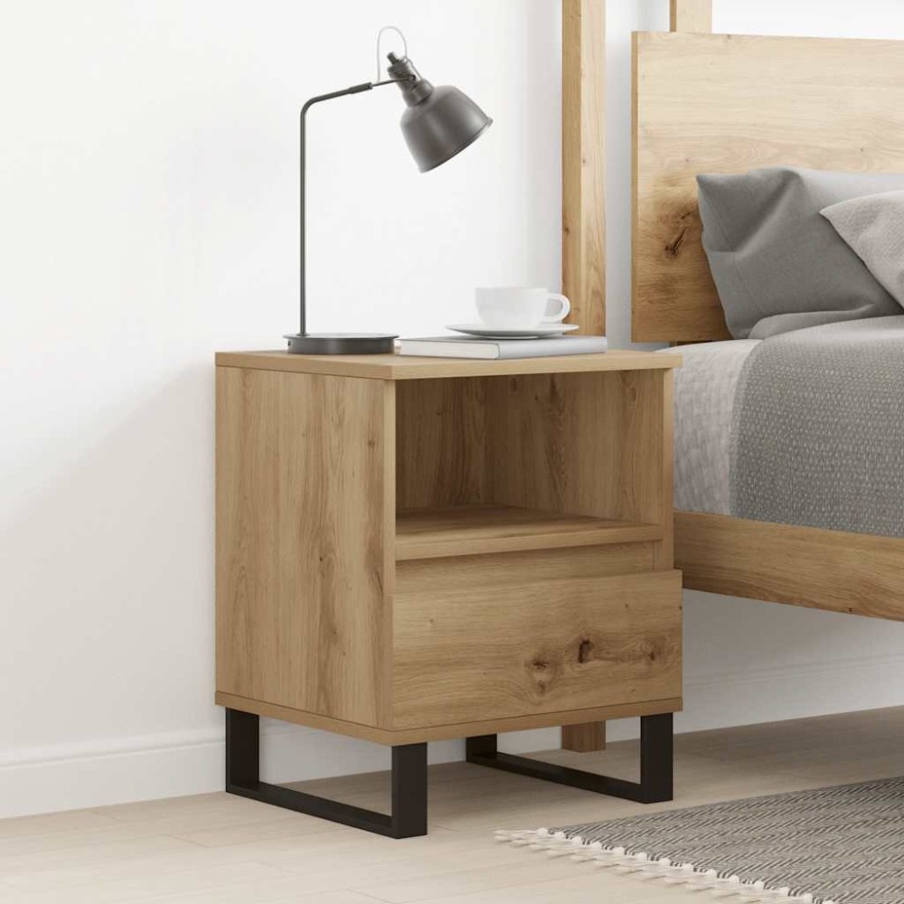 vidaXL Κομοδίνο τεχνίτης Δρυς 40x35x50 εκ. από Επεξεργασμένο Ξύλο