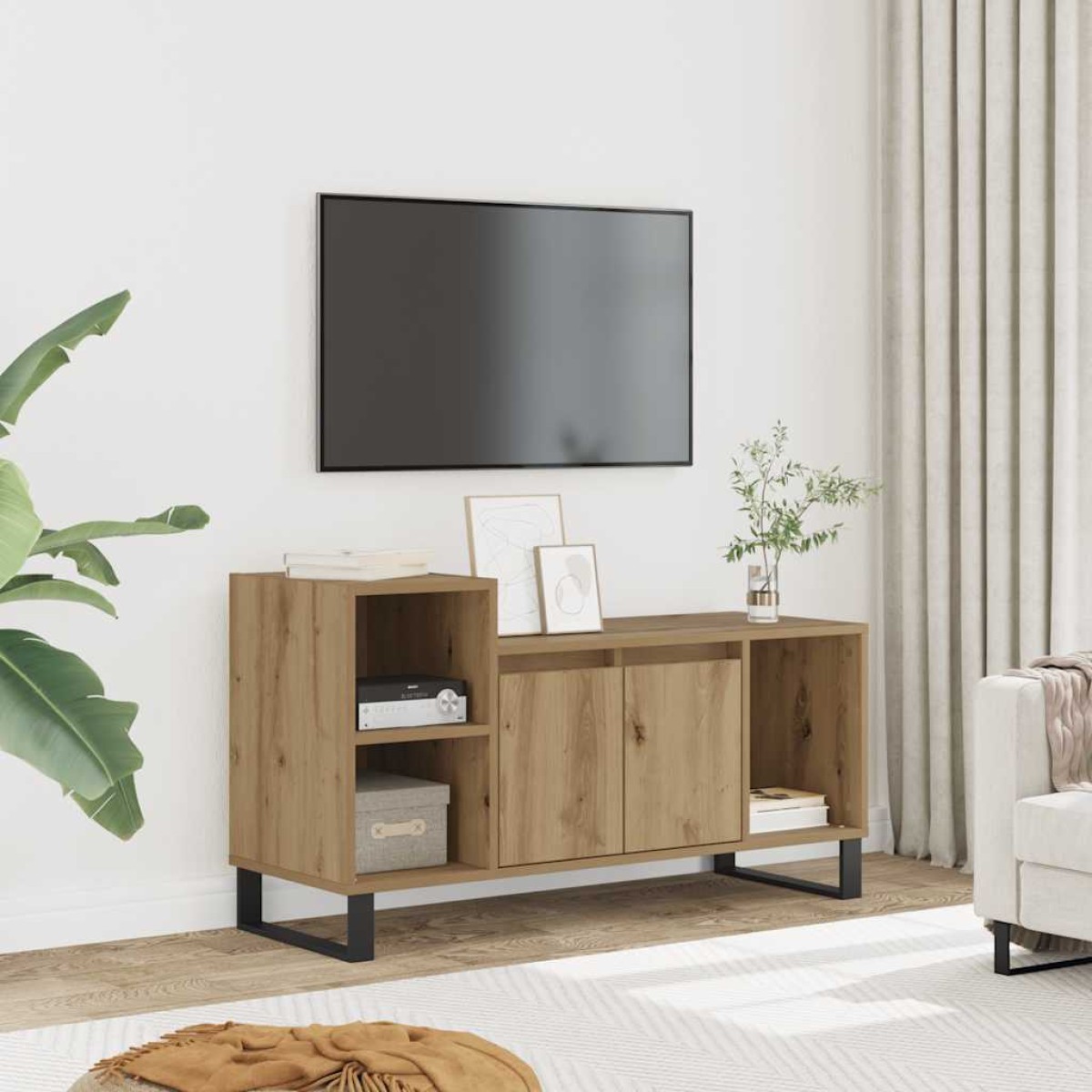 vidaXL Έπιπλο Τηλεόρασης τεχνίτης Δρυς 100x35x55 εκ Επεξεργασμένο Ξύλο