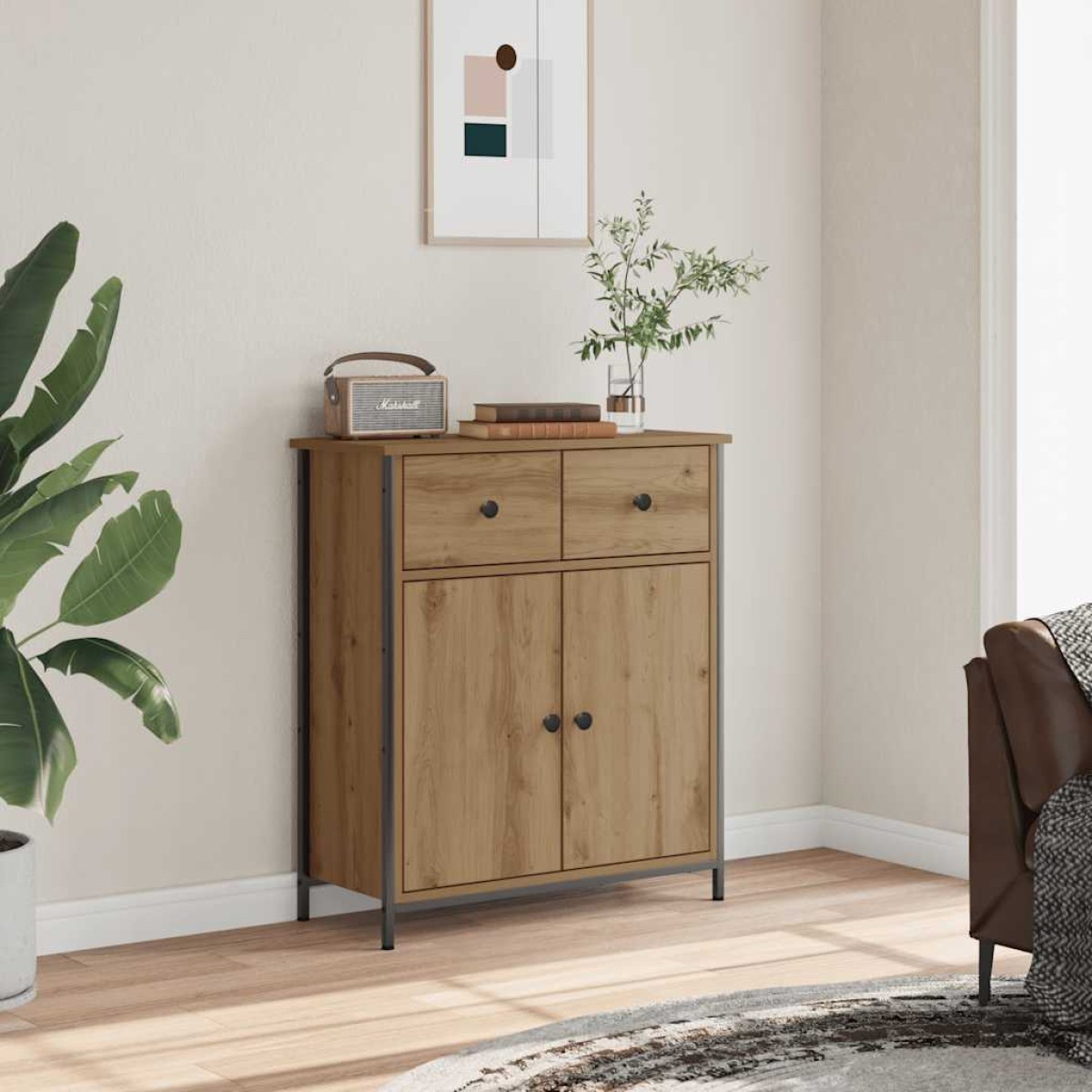vidaXL Ντουλάπι Αρτισιανή Δρυς 70 x 30 x 80 εκ. από Επεξεργ. Ξύλο