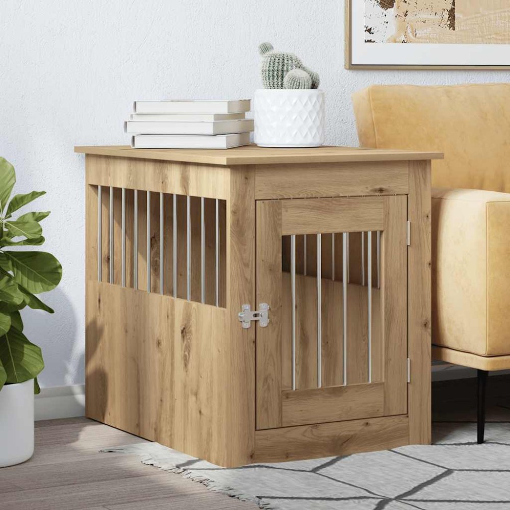 vidaXL Έπιπλα κλουβιού σκύλου Artisan Oak 55x75x65 cm