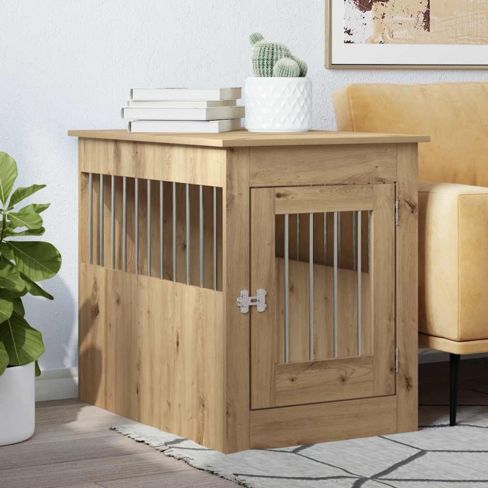 vidaXL Έπιπλα κλουβιού σκύλου Artisan Oak Κατασκευασμένο ξύλο