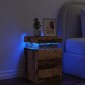 vidaXL Κομοδίνο με LED Όψη Παλαιού Ξύλου 35x39x55 εκ. Επεξ. Ξύλο