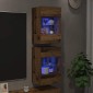 vidaXL Κρεμαστά ντουλάπια με φώτα LED για τηλεόραση 2 Τεμ. Μαύρα 40x30x60,5 εκ.