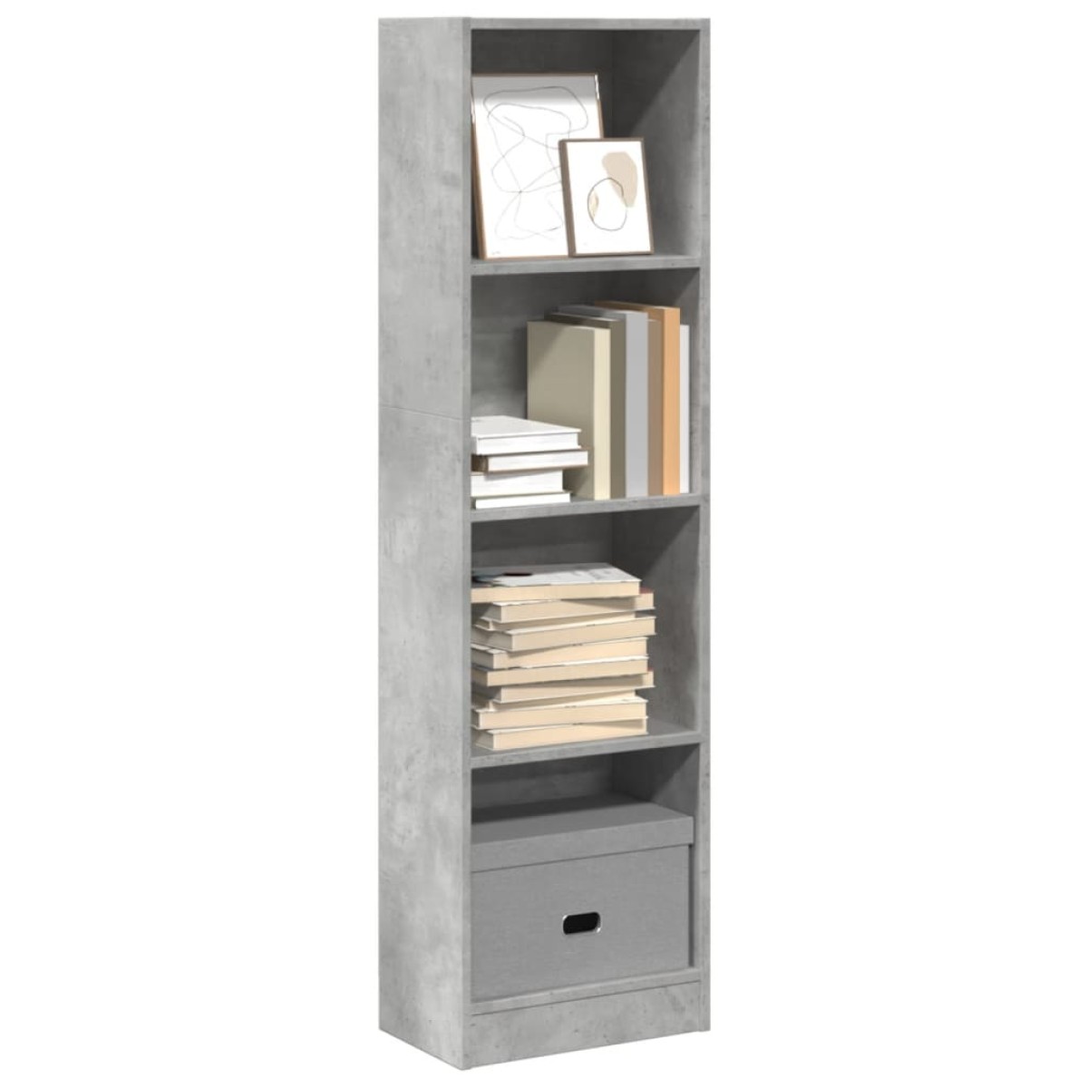 vidaXL Βιβλιοθήκη Γκρι Σκυροδέματος 40x24x143 εκ. Επεξεργ. Ξύλο
