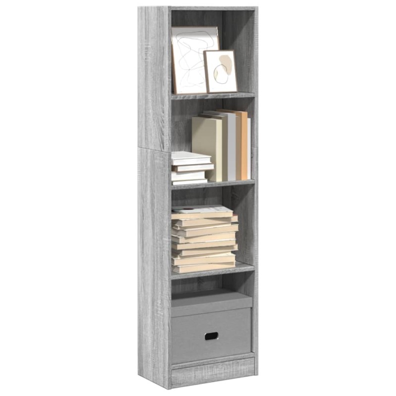 vidaXL Βιβλιοθήκη Γκρι Sonoma 40x24x143 εκ. από Επεξεργ. Ξύλο