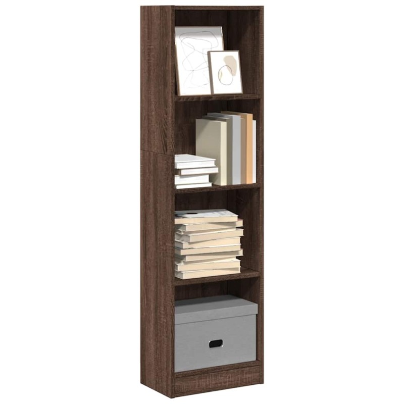 vidaXL Βιβλιοθήκη Καφέ Δρυς 40x24x143 εκ. από Επεξεργασμένο Ξύλο