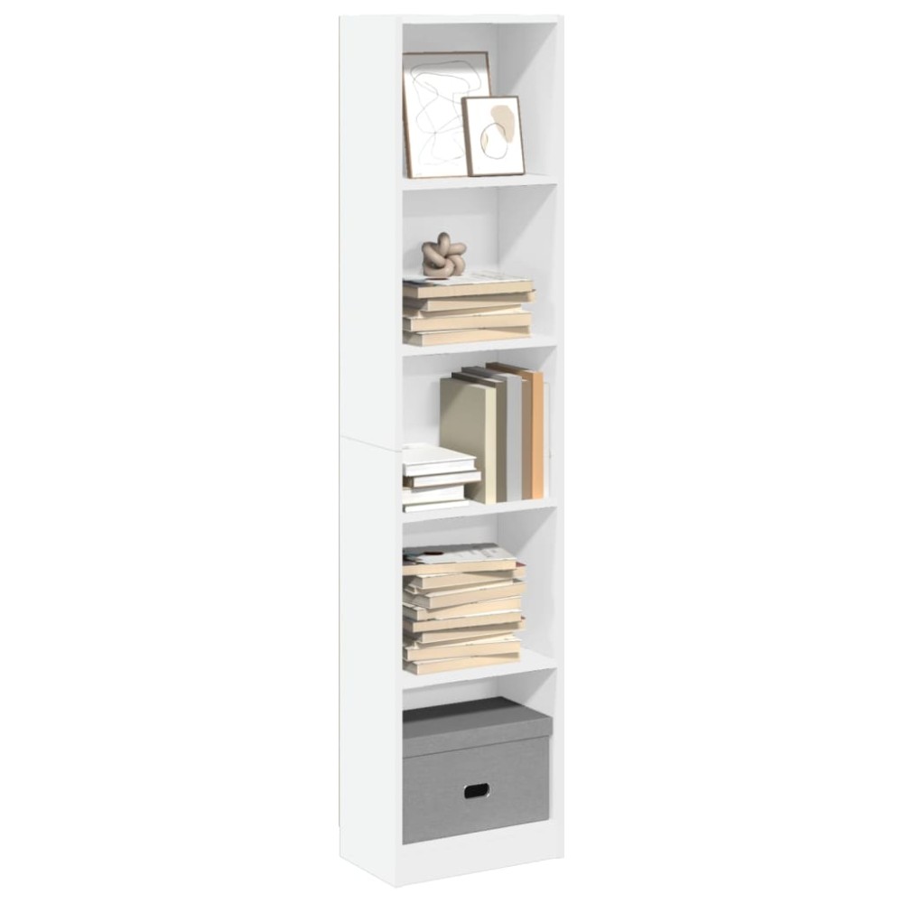 vidaXL Βιβλιοθήκη Λευκή 40x24x176 εκ. από Επεξεργασμένο Ξύλο