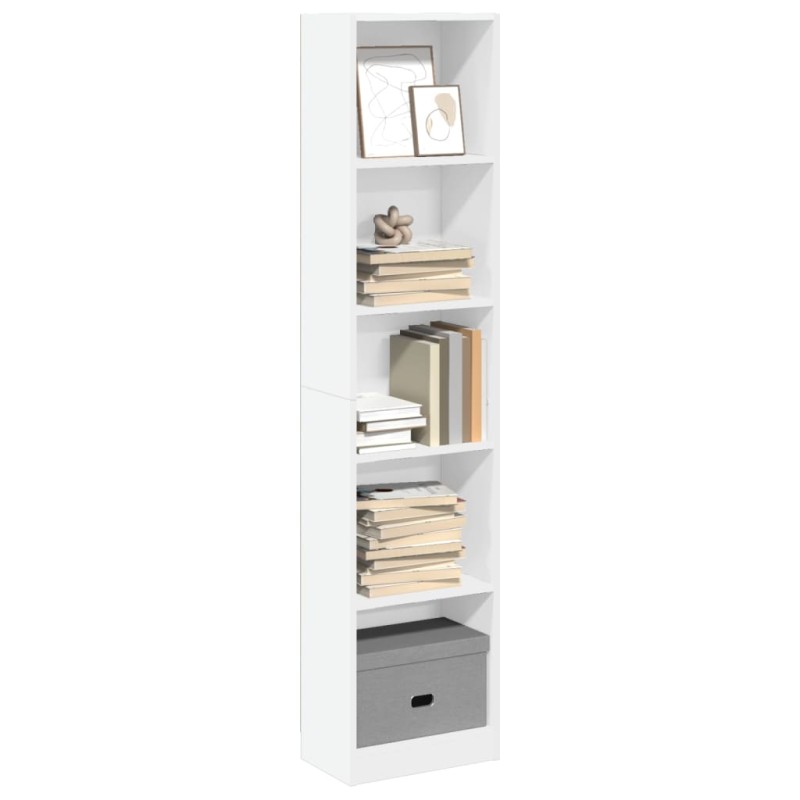 vidaXL Βιβλιοθήκη Λευκή 40x24x176 εκ. από Επεξεργασμένο Ξύλο