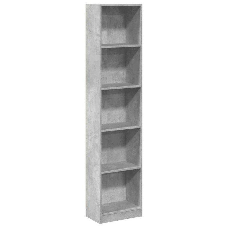 vidaXL Βιβλιοθήκη Γκρι Σκυροδέματος 40x24x176 εκ. Επεξεργ. Ξύλο