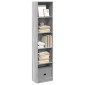 vidaXL Βιβλιοθήκη Γκρι Sonoma 40x24x176 εκ. από Επεξεργασμένο Ξύλο