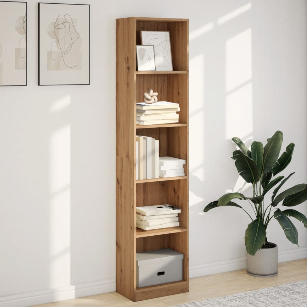 vidaXL Βιβλιοθήκη από Τεχνητό Δρυ 40 x 24 x 176 εκ. από Τεχνητό Ξύλο