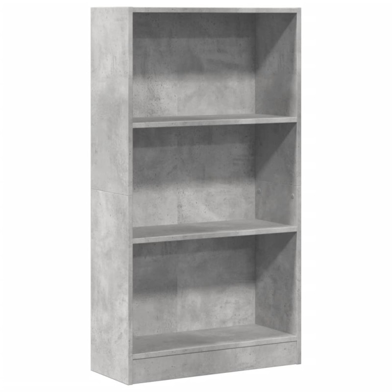 vidaXL Βιβλιοθήκη Γκρι Σκυροδέματος 60x24x109 εκ. Επεξεργ. Ξύλο
