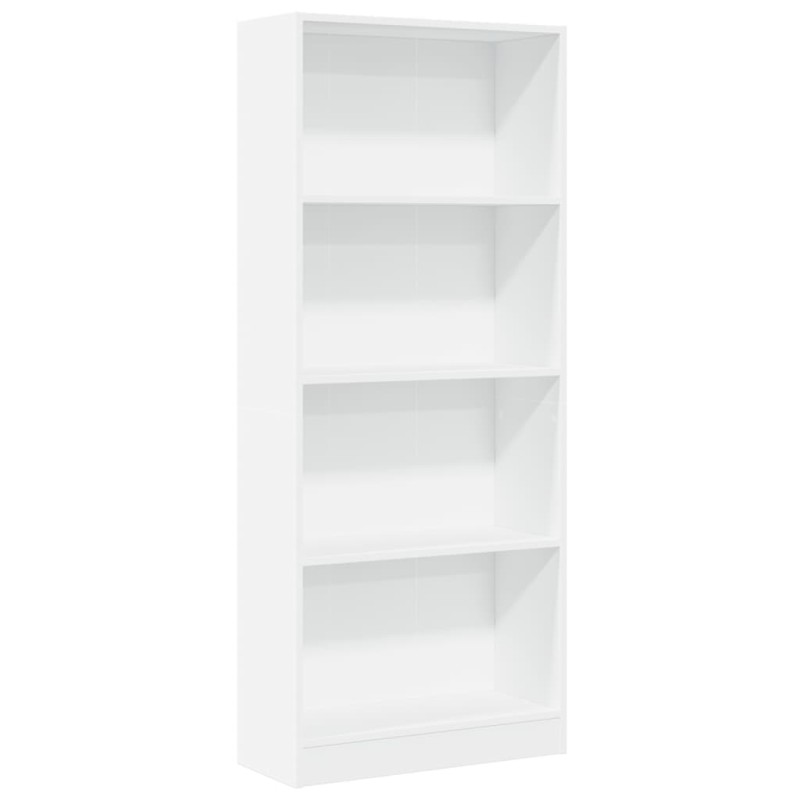 vidaXL Βιβλιοθήκη Λευκή 60x24x143 εκ. από Επεξεργασμένο Ξύλο