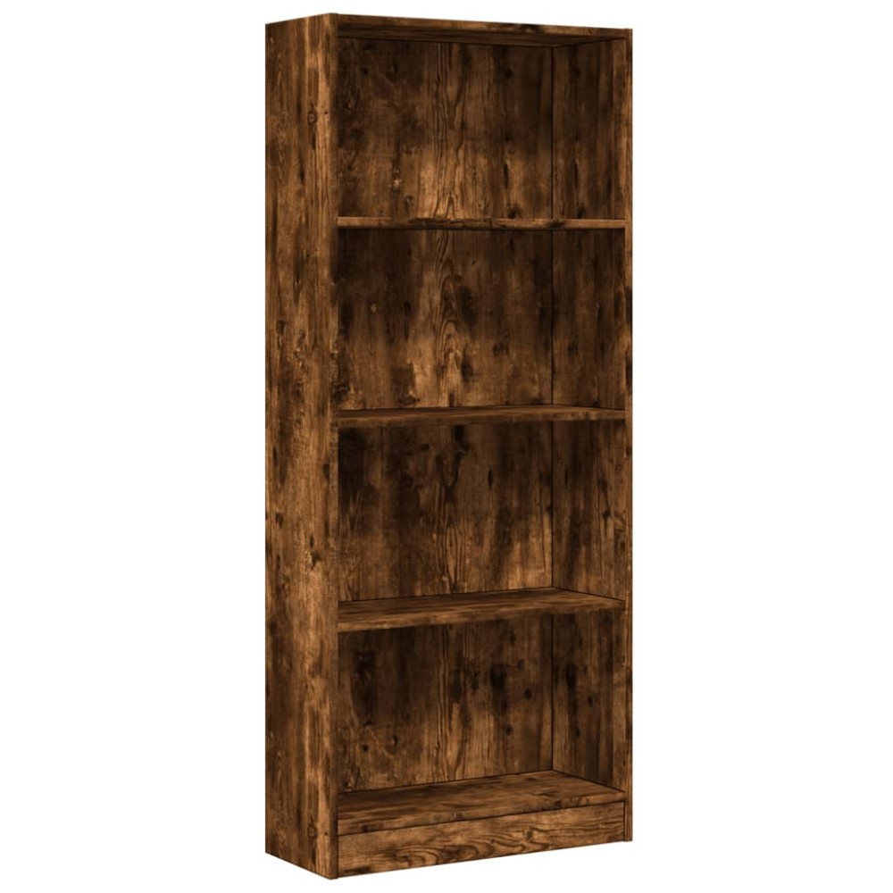 vidaXL Βιβλιοθήκη Καπνιστή Δρυς 60x24x143 εκ. από Επεξεργασμένο Ξύλο