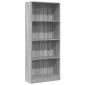 vidaXL Βιβλιοθήκη Γκρι Sonoma 60x24x143 εκ. από Επεξεργ. Ξύλο