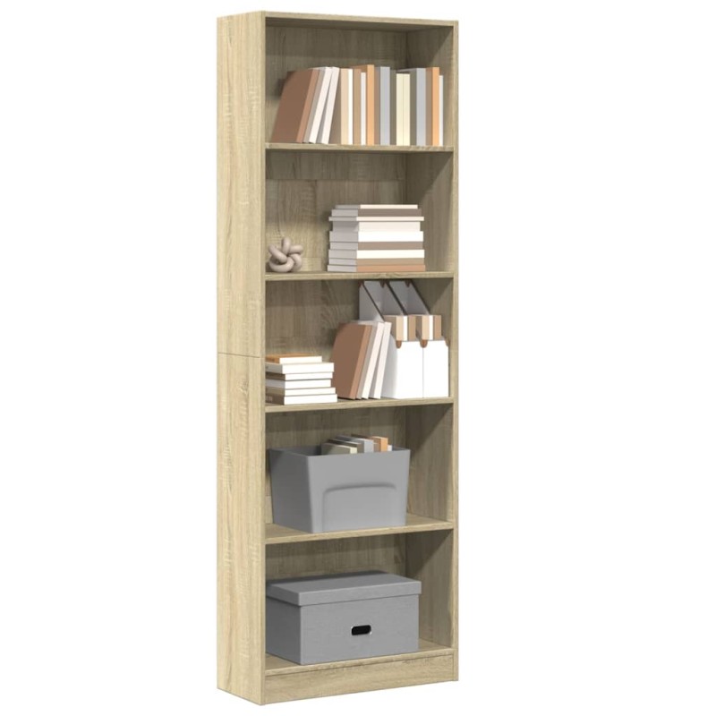 vidaXL Βιβλιοθήκη Sonoma Δρυς 60x24x176 εκ. από Επεξεργασμένο Ξύλο