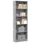 vidaXL Βιβλιοθήκη Γκρι Sonoma 60x24x176 εκ. από Επεξεργασμένο Ξύλο