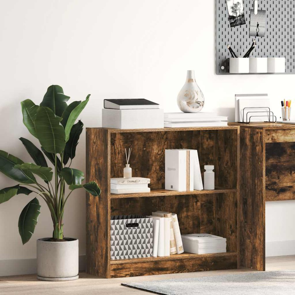 vidaXL Βιβλιοθήκη Καπνιστή Δρυς 80x24x76 εκ. από Επεξεργασμένο Ξύλο
