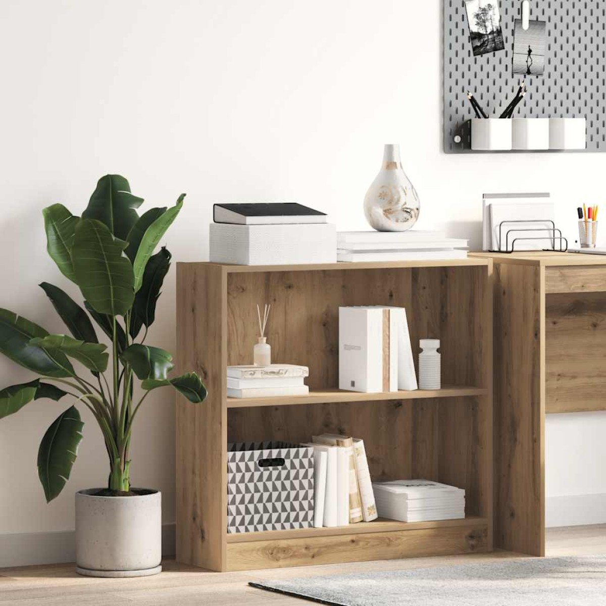 vidaXL Βιβλιοθήκη Αρτισιανή Δρυς 80x24x76 εκ. από Επεξεργασμένο Ξύλο