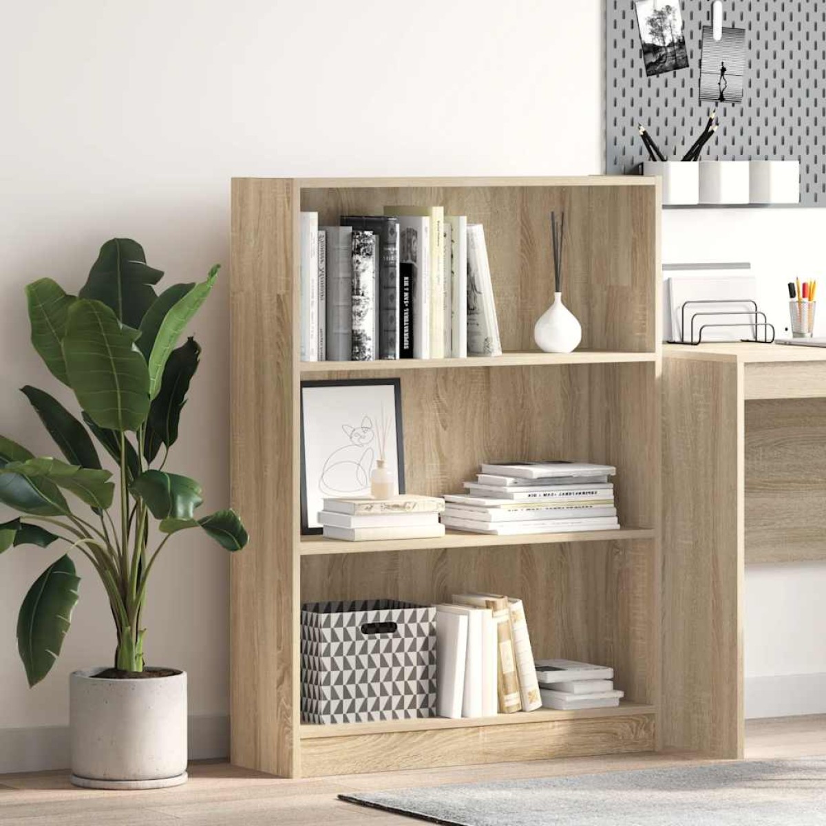 vidaXL Βιβλιοθήκη Sonoma Δρυς 80x24x109 εκ. από Επεξεργασμένο Ξύλο