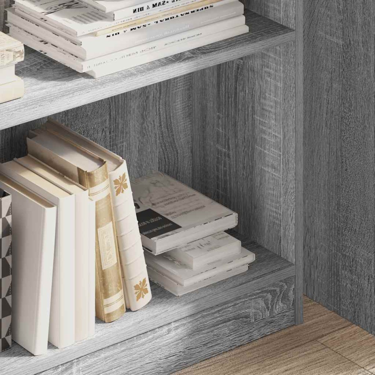 vidaXL Βιβλιοθήκη Γκρι Sonoma 80x24x109 εκ. από Επεξεργ. Ξύλο