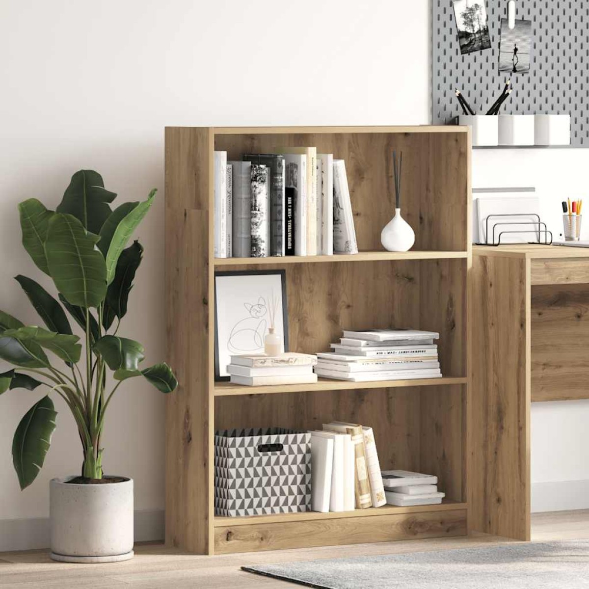 vidaXL Βιβλιοθήκη Αρτισιανή Δρυς 80x24x109 εκ. από Επεξεργασμένο Ξύλο