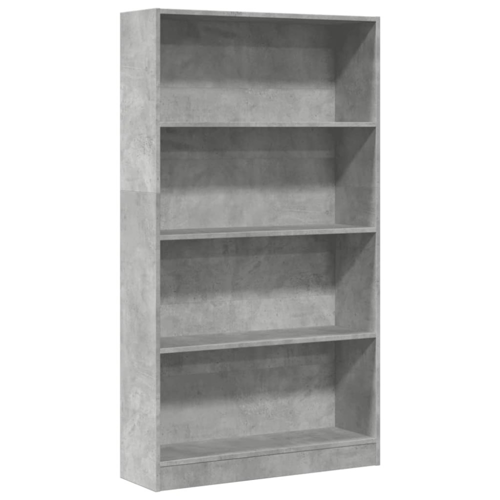 vidaXL Βιβλιοθήκη Γκρι Σκυροδέματος 80x24x143 εκ. Επεξεργ. Ξύλο