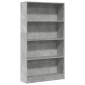 vidaXL Βιβλιοθήκη Γκρι Σκυροδέματος 80x24x143 εκ. Επεξεργ. Ξύλο