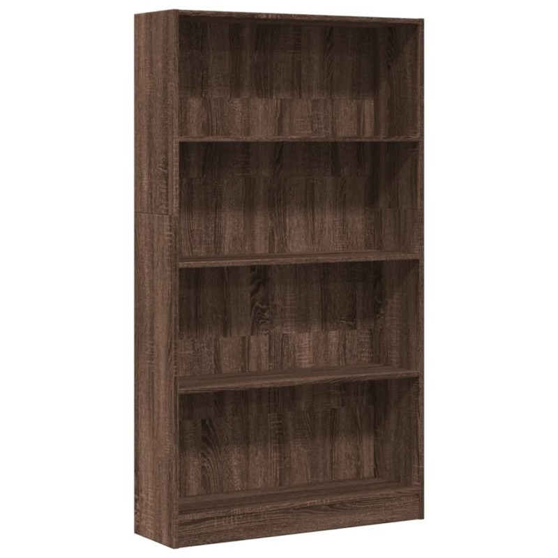 vidaXL Βιβλιοθήκη Καφέ Δρυς 80x24x143 εκ. από Επεξεργασμένο Ξύλο