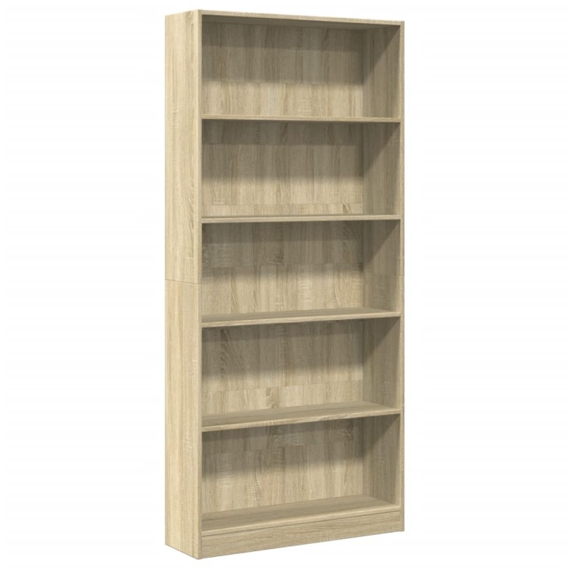 vidaXL Βιβλιοθήκη Sonoma Δρυς 80 x 24 x 176 εκ. από Τεχνητό Ξύλο