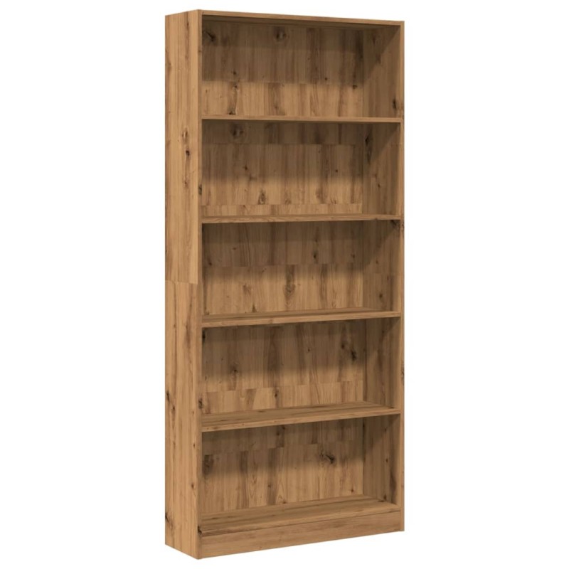 vidaXL Βιβλιοθήκη Αρτισιανή Δρυς 80x24x176 εκ. από Επεξεργασμένο Ξύλο