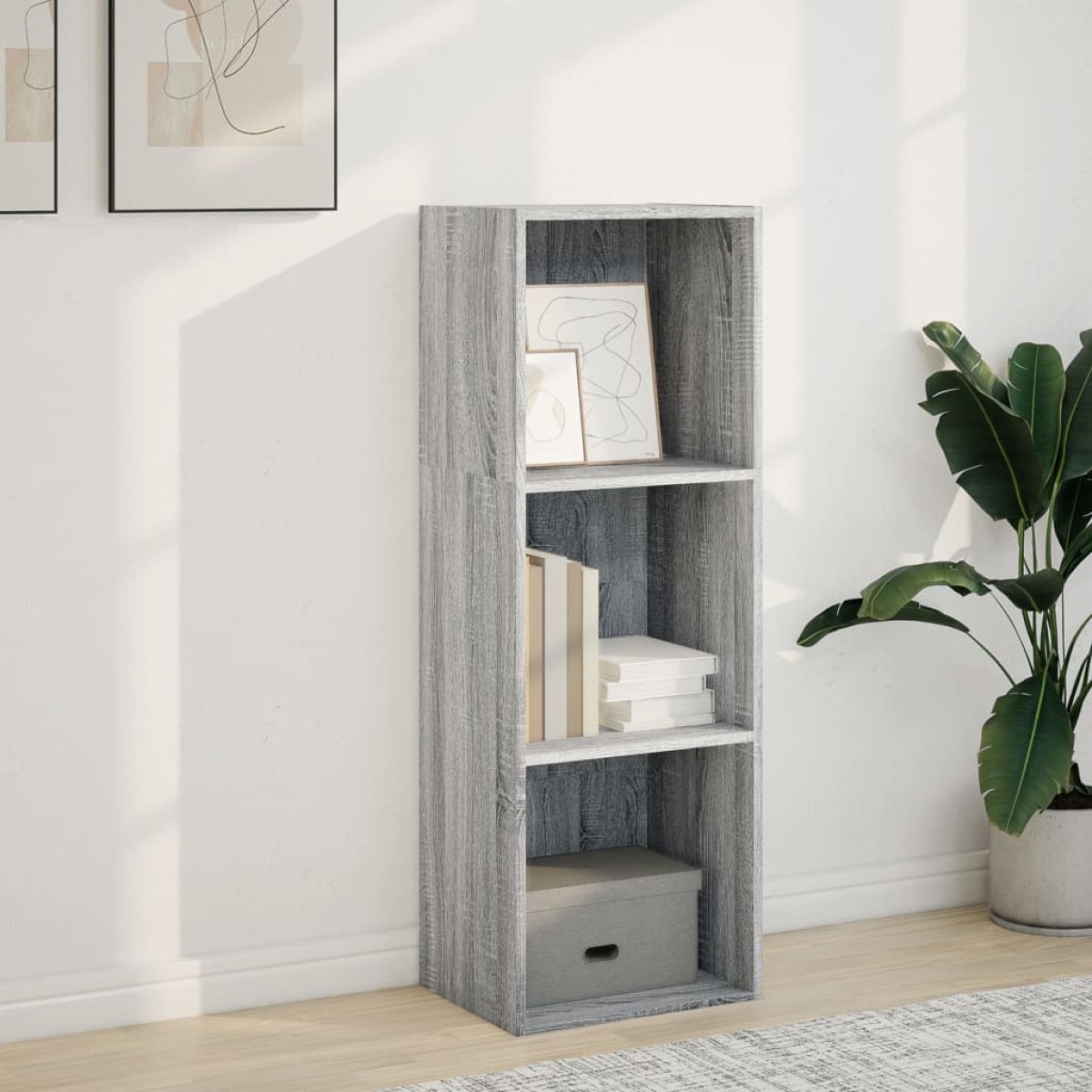 vidaXL Βιβλιοθήκη Γκρι Sonoma 40x30x114 εκ. από Επεξεργασμένο Ξύλο