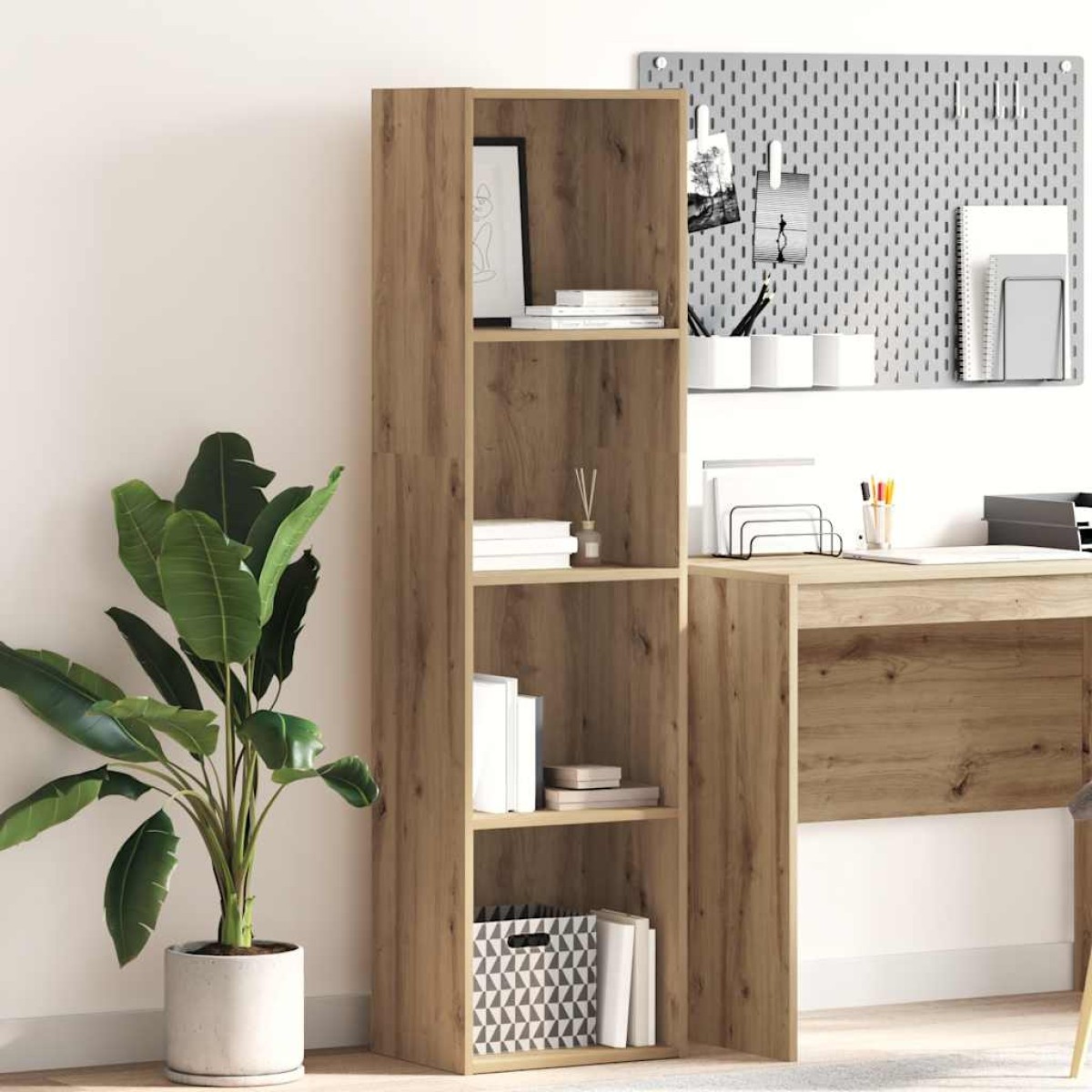 vidaXL Βιβλιοθήκη Αρτισιανή Δρυς 40x30x152 εκ. από Επεξεργασμένο Ξύλο
