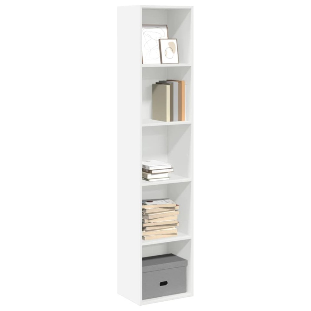 vidaXL Βιβλιοθήκη Λευκή 40x30x189 εκ. από Επεξεργασμένο Ξύλο