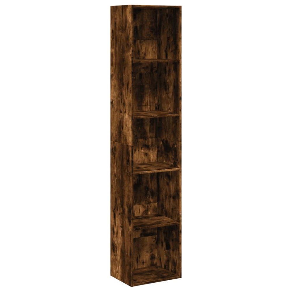 vidaXL Βιβλιοθήκη Καπνιστή Δρυς 40x30x189 εκ. από Επεξεργασμένο Ξύλο