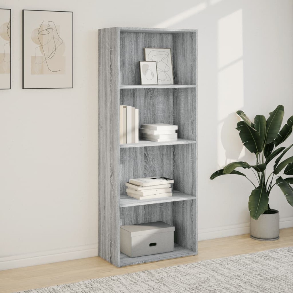 vidaXL Βιβλιοθήκη Γκρι Sonoma 60x30x152 εκ. από Επεξεργασμένο Ξύλο