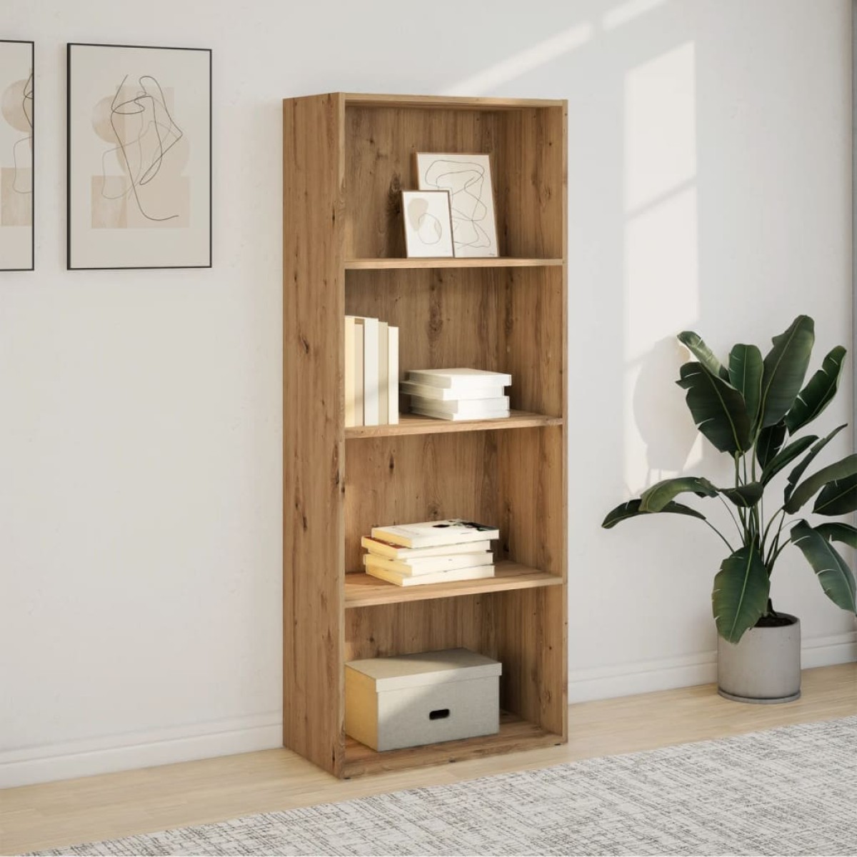 vidaXL Βιβλιοθήκη Αρτισιανή Δρυς 60x30x152 εκ. από Επεξεργασμένο Ξύλο