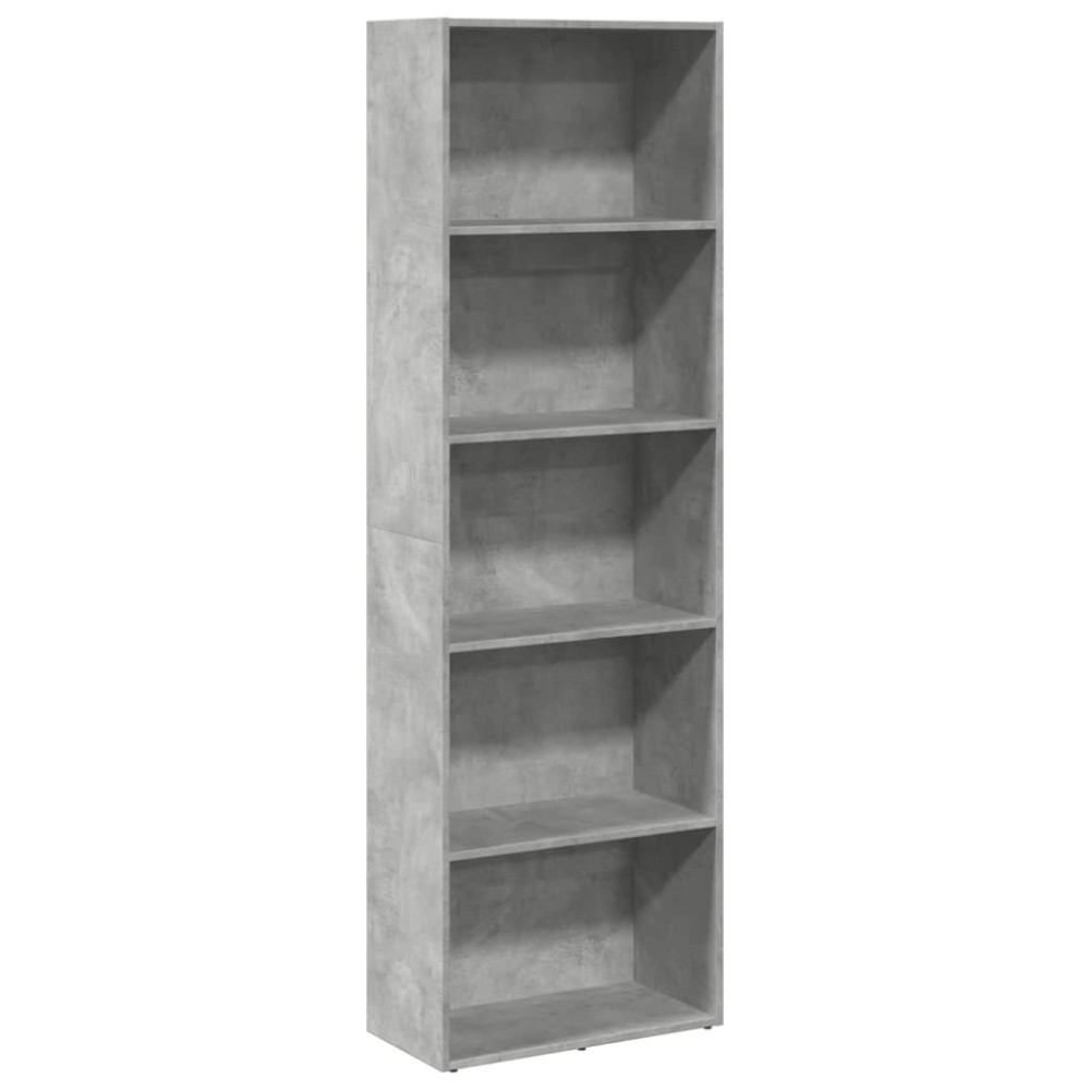 vidaXL Βιβλιοθήκη Γκρι Σκυροδέματος 60x30x189 εκ. Επεξεργ. Ξύλο