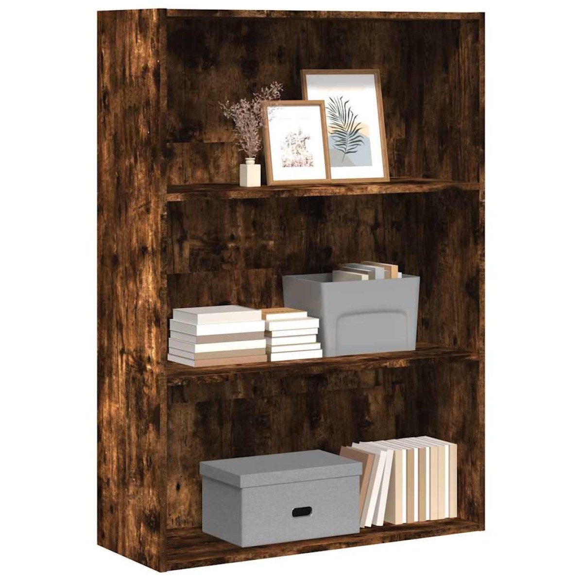 vidaXL Βιβλιοθήκη Καπνιστή Δρυς 80x30x114 εκ. από Επεξεργασμένο Ξύλο