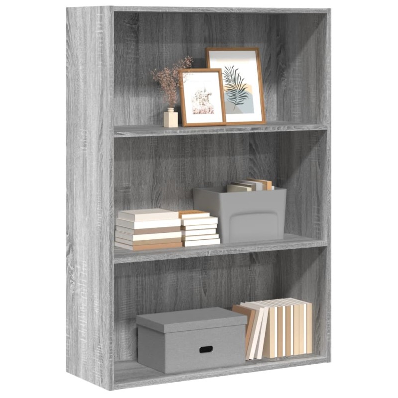 vidaXL Βιβλιοθήκη Γκρι Sonoma 80x30x114 εκ. από Επεξεργασμένο Ξύλο