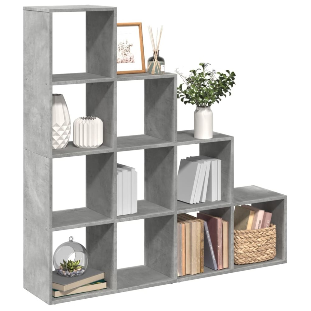 vidaXL Βιβλιοθήκη/Διαχωρ. Χώρου 4 Επ. Γκρι 131,5x29x131,5 εκ. Επ. Ξύλο