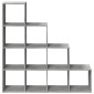 vidaXL Βιβλιοθήκη/Διαχωρ. Χώρου 4 Επ. Γκρι 131,5x29x131,5 εκ. Επ. Ξύλο