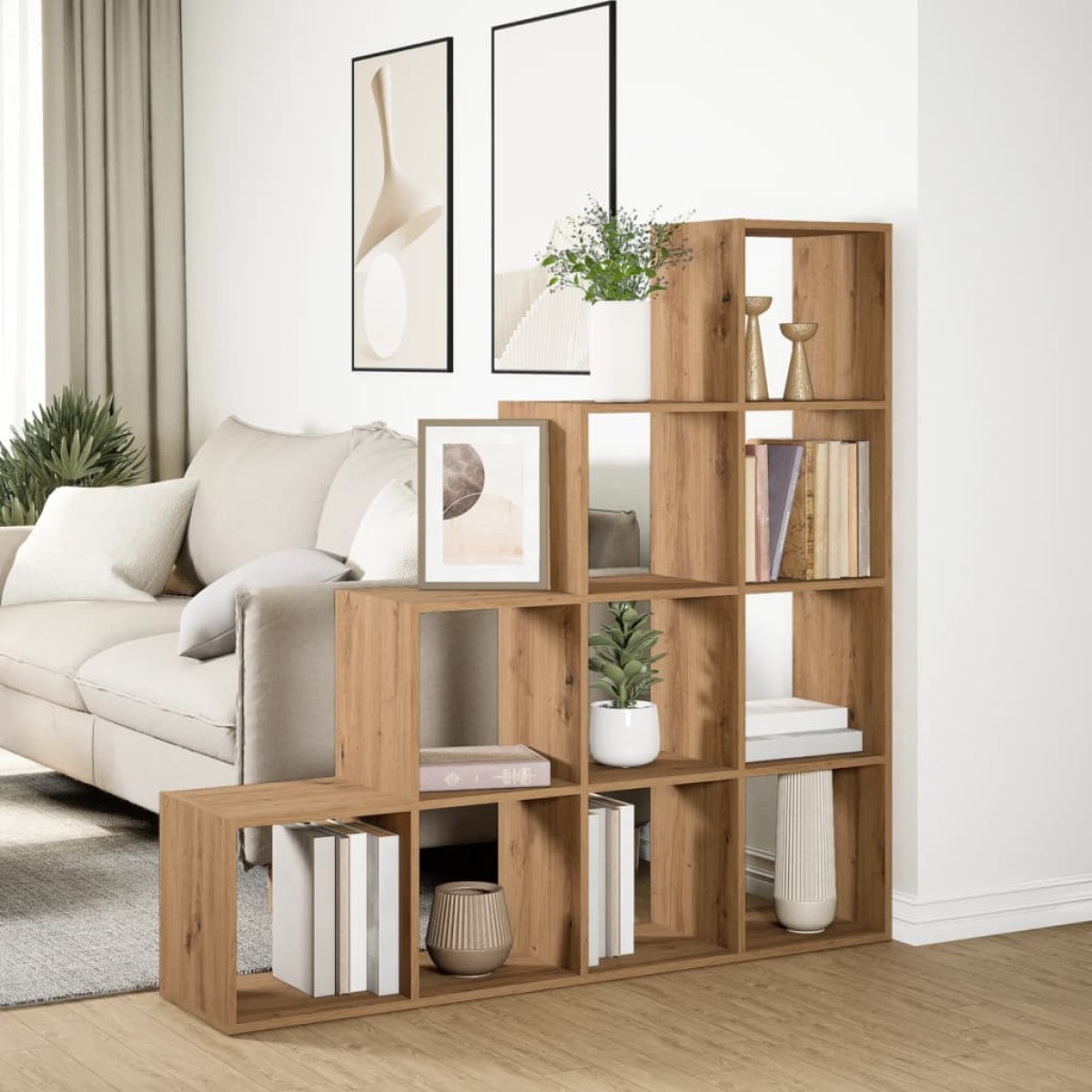 vidaXL Βιβλιοθήκη/Διαχωριστικό Χώρου 4 Επ. 131,5x29x131,5 εκ. Επ. Ξύλο